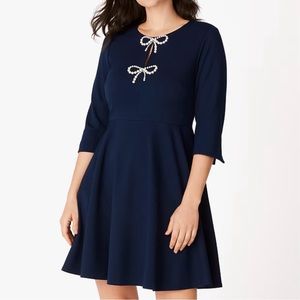 NWT Kate Spade Pearl Bow Ponte Dress